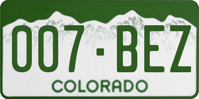 CO license plate 007BEZ