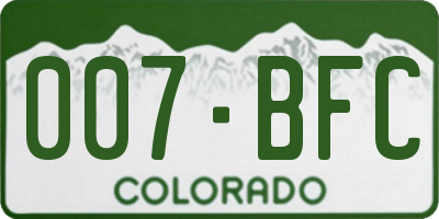 CO license plate 007BFC