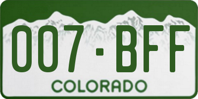 CO license plate 007BFF