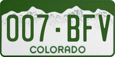 CO license plate 007BFV