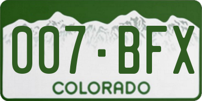 CO license plate 007BFX