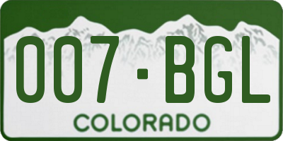 CO license plate 007BGL