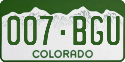 CO license plate 007BGU