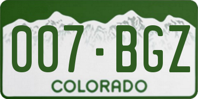 CO license plate 007BGZ