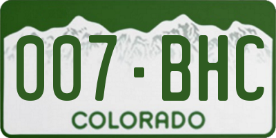 CO license plate 007BHC