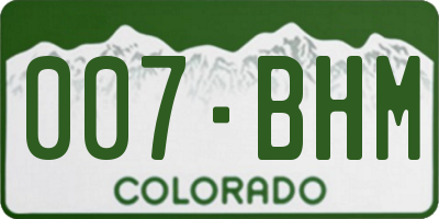 CO license plate 007BHM