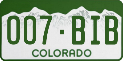 CO license plate 007BIB