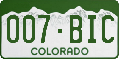 CO license plate 007BIC