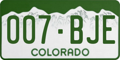 CO license plate 007BJE