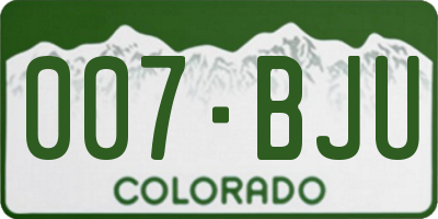 CO license plate 007BJU