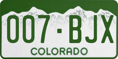 CO license plate 007BJX