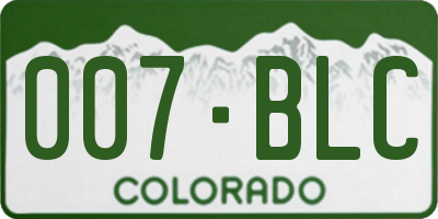 CO license plate 007BLC