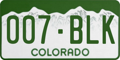 CO license plate 007BLK