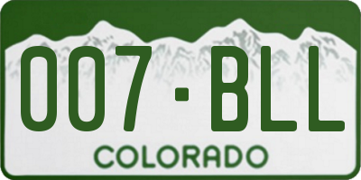 CO license plate 007BLL