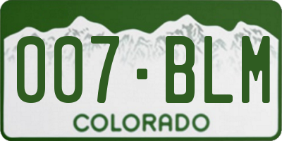 CO license plate 007BLM