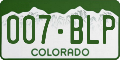 CO license plate 007BLP