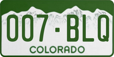 CO license plate 007BLQ