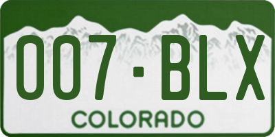 CO license plate 007BLX