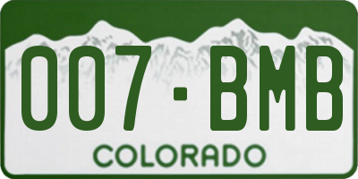 CO license plate 007BMB