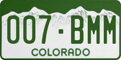 CO license plate 007BMM