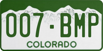 CO license plate 007BMP
