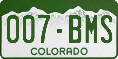 CO license plate 007BMS
