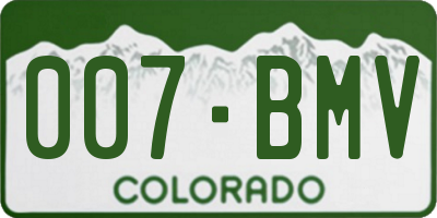 CO license plate 007BMV