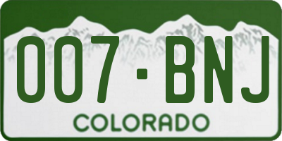 CO license plate 007BNJ