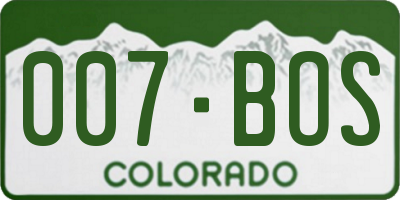 CO license plate 007BOS