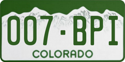 CO license plate 007BPI