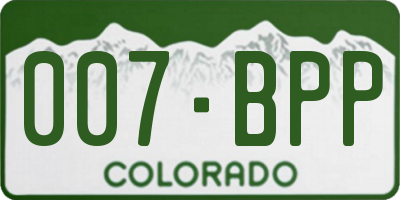CO license plate 007BPP