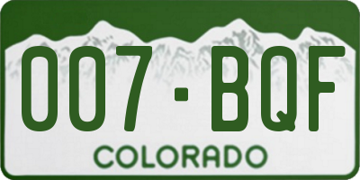CO license plate 007BQF