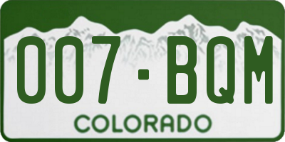 CO license plate 007BQM