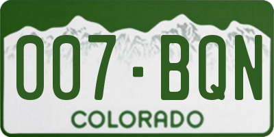 CO license plate 007BQN