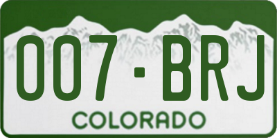 CO license plate 007BRJ
