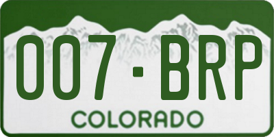 CO license plate 007BRP
