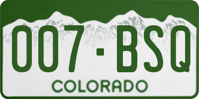 CO license plate 007BSQ