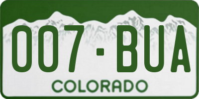 CO license plate 007BUA