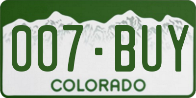 CO license plate 007BUY