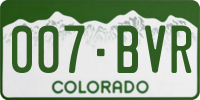 CO license plate 007BVR
