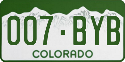 CO license plate 007BYB