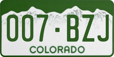 CO license plate 007BZJ