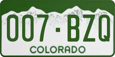 CO license plate 007BZQ