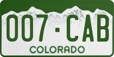 CO license plate 007CAB