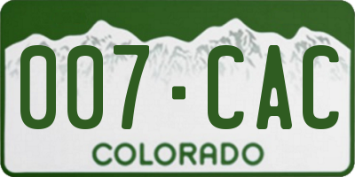 CO license plate 007CAC