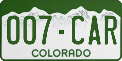 CO license plate 007CAR