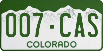 CO license plate 007CAS