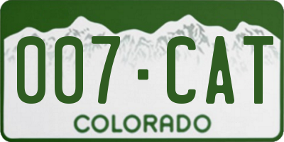 CO license plate 007CAT