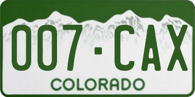 CO license plate 007CAX