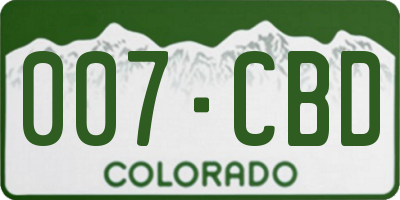 CO license plate 007CBD